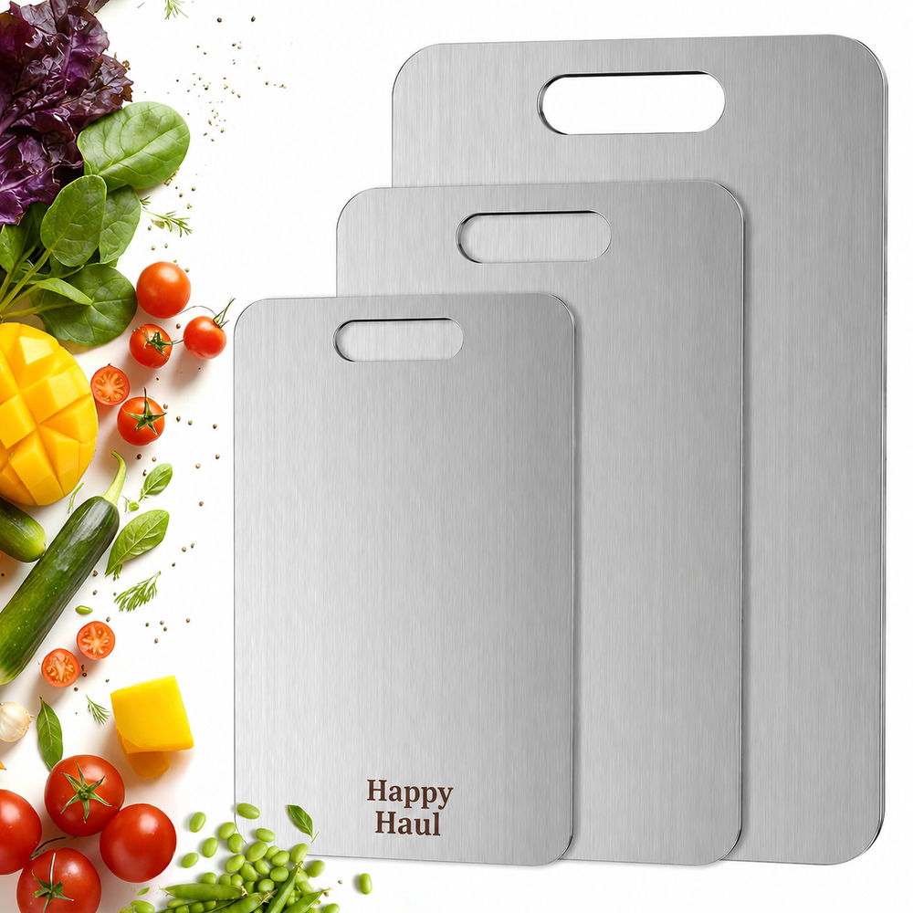 Titanium Cutting Board Set of 3 - Double-Sided, Dishwasher Safe