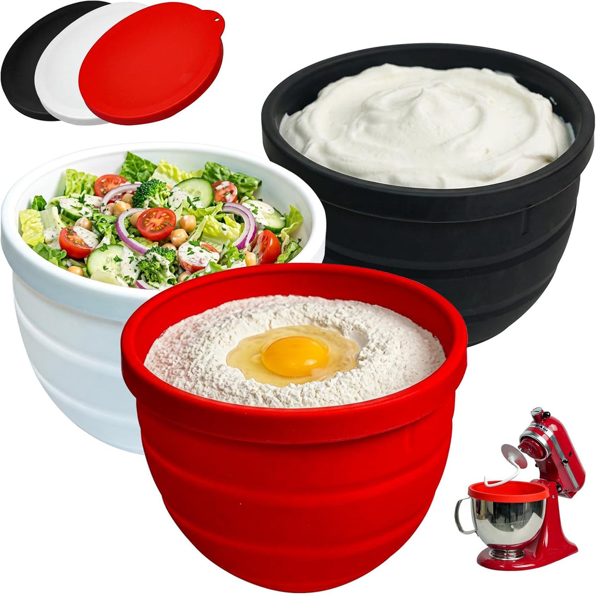 Silicone Bowl Liners for KitchenAid Tilt-Head 5 Qt Stand Mixers